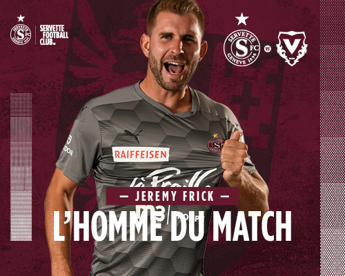 Jeremy Frick élu homme du match de Servette-Vaduz