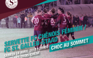 Servette FCCF - FC Saint-Gall/Staad, samedi 14 avril à 20h