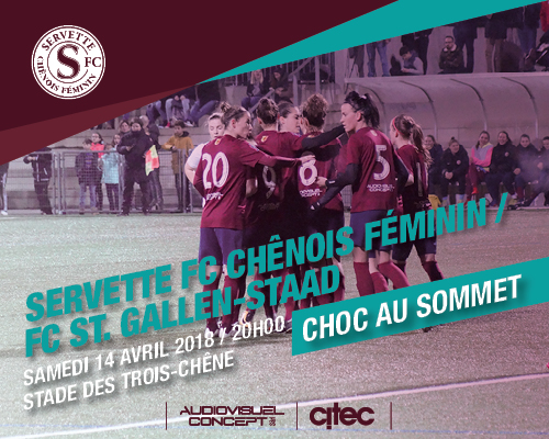 Servette FCCF - FC Saint-Gall/Staad, samedi 14 avril à 20h