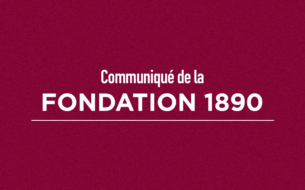 Communiqué de la Fondation 1890