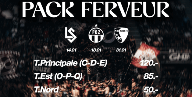 Un pack ferveur pour les trois matches de janvier