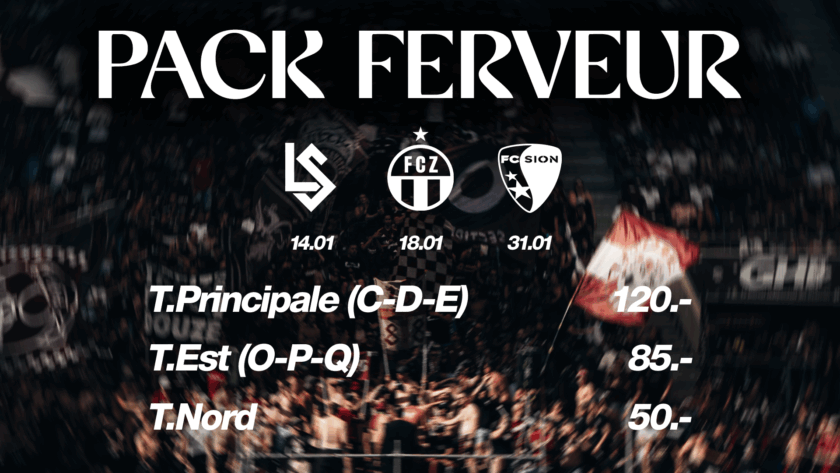 Un pack ferveur pour les trois matches de janvier