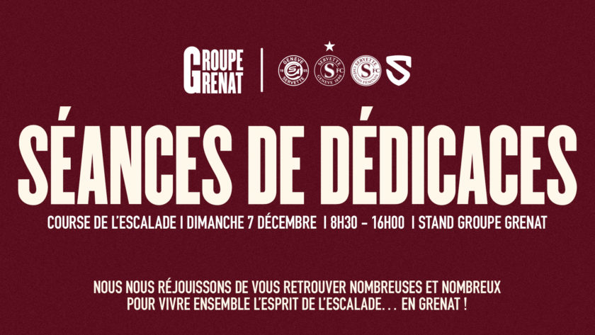 Séance de dédicaces à la course de l'Escalade