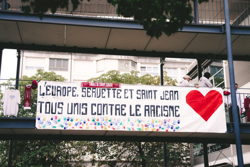 Le Servette FC, le GIAP et la Section Grenat unis contre le racisme